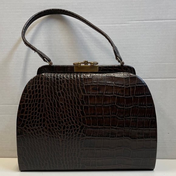 Vintage Gold Line 1960's genuine alligator handbag - Picture 7 of 13